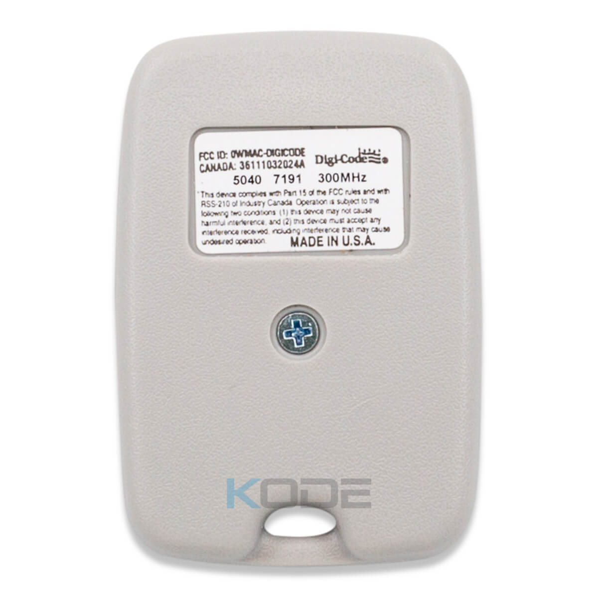 Digi-Code | 5040 300Mhz Remote - 1 Button - Default Title - Kode Remotes